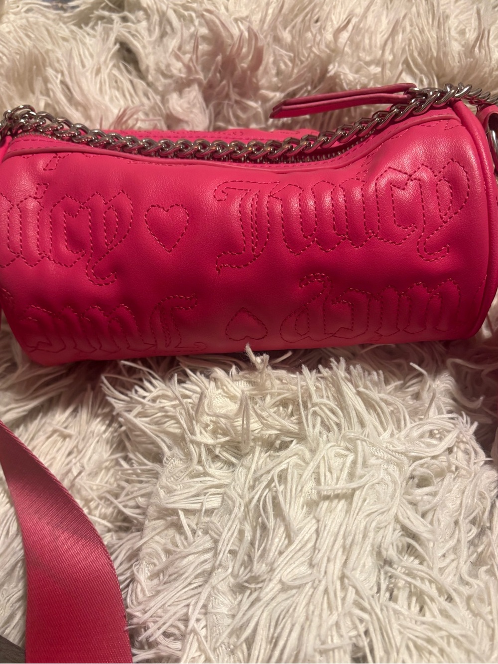 Juicy Couture Bright Pink Barrel Crossbody w/ Coin Purse - Picture 1 of 4